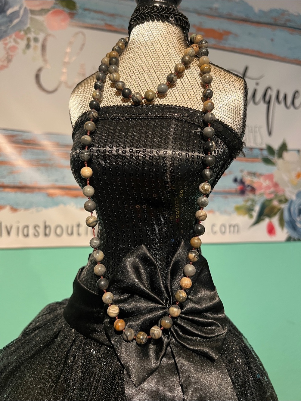 Natural Jasper Beaded Long Necklace in Earth Tones